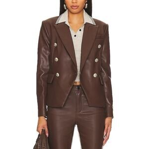 Bcbgmaxazria Brown Faux Leather Blazer Size 4 - NWT